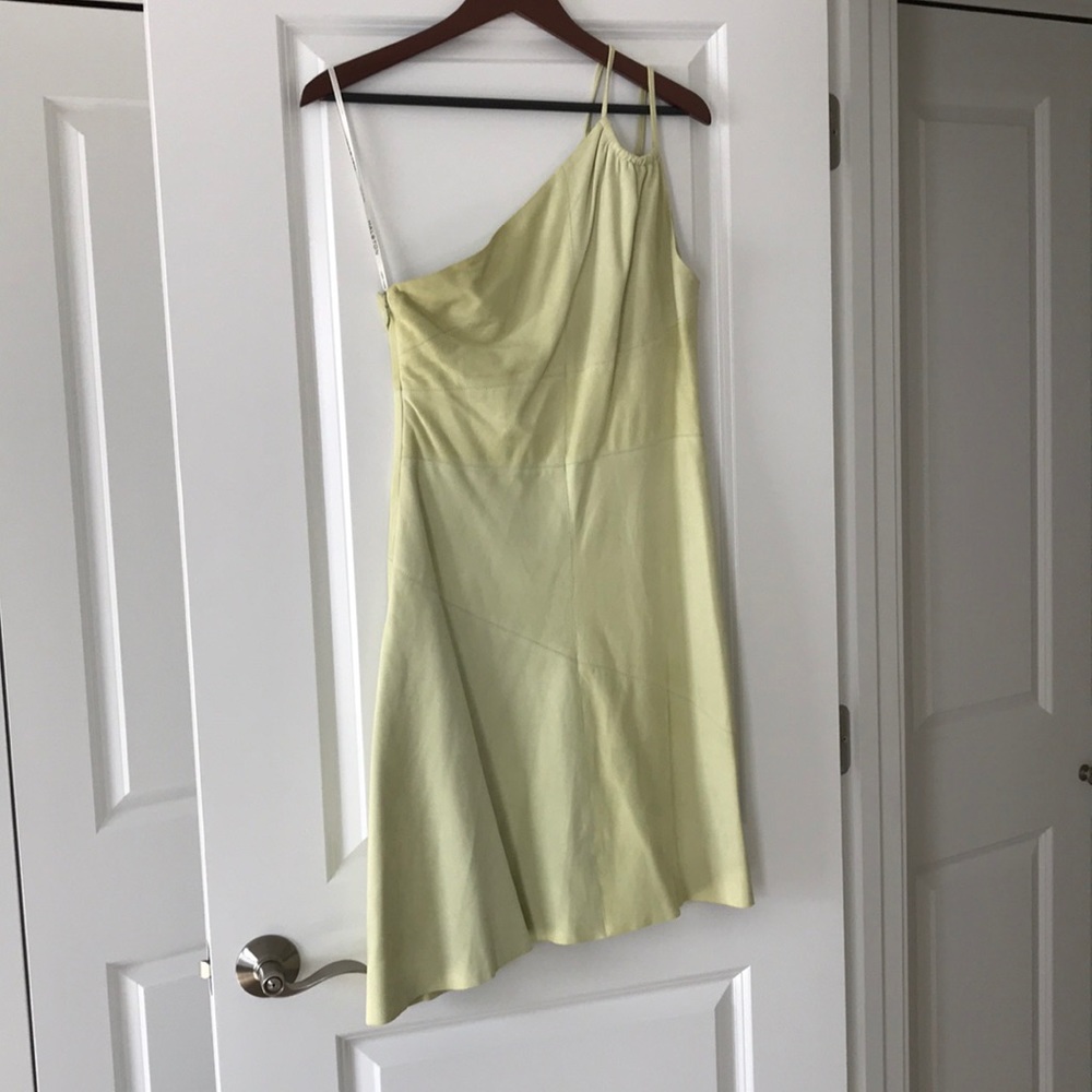 Suede one shoulder dress
